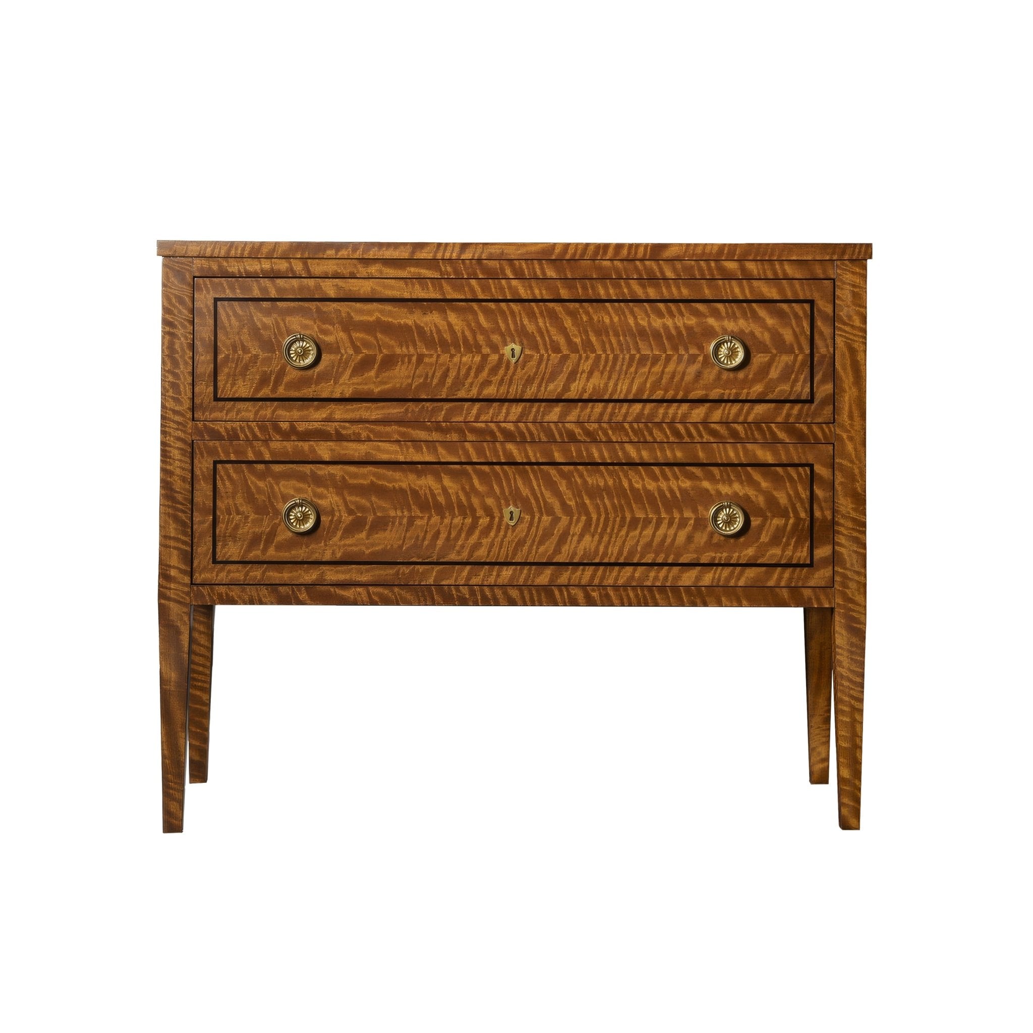 Front view of Northern European style commode chest.