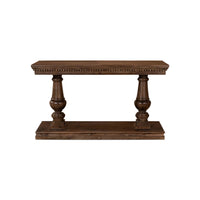 Front view of wooden console table, neoclassical style.