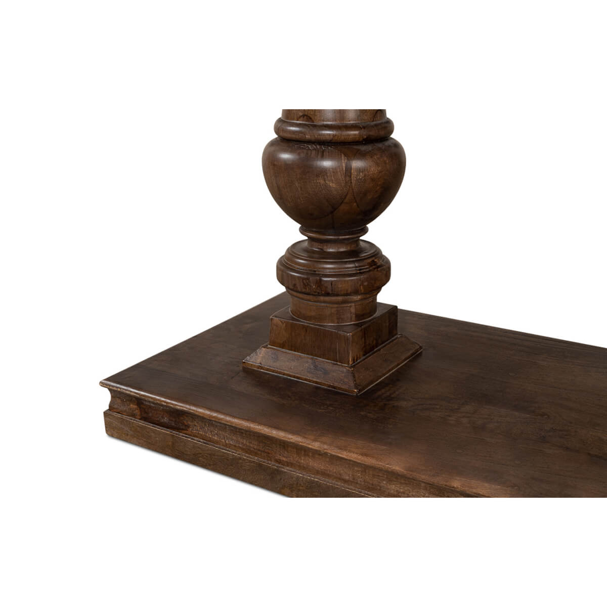 Base detail of neoclassical console table, robust design.