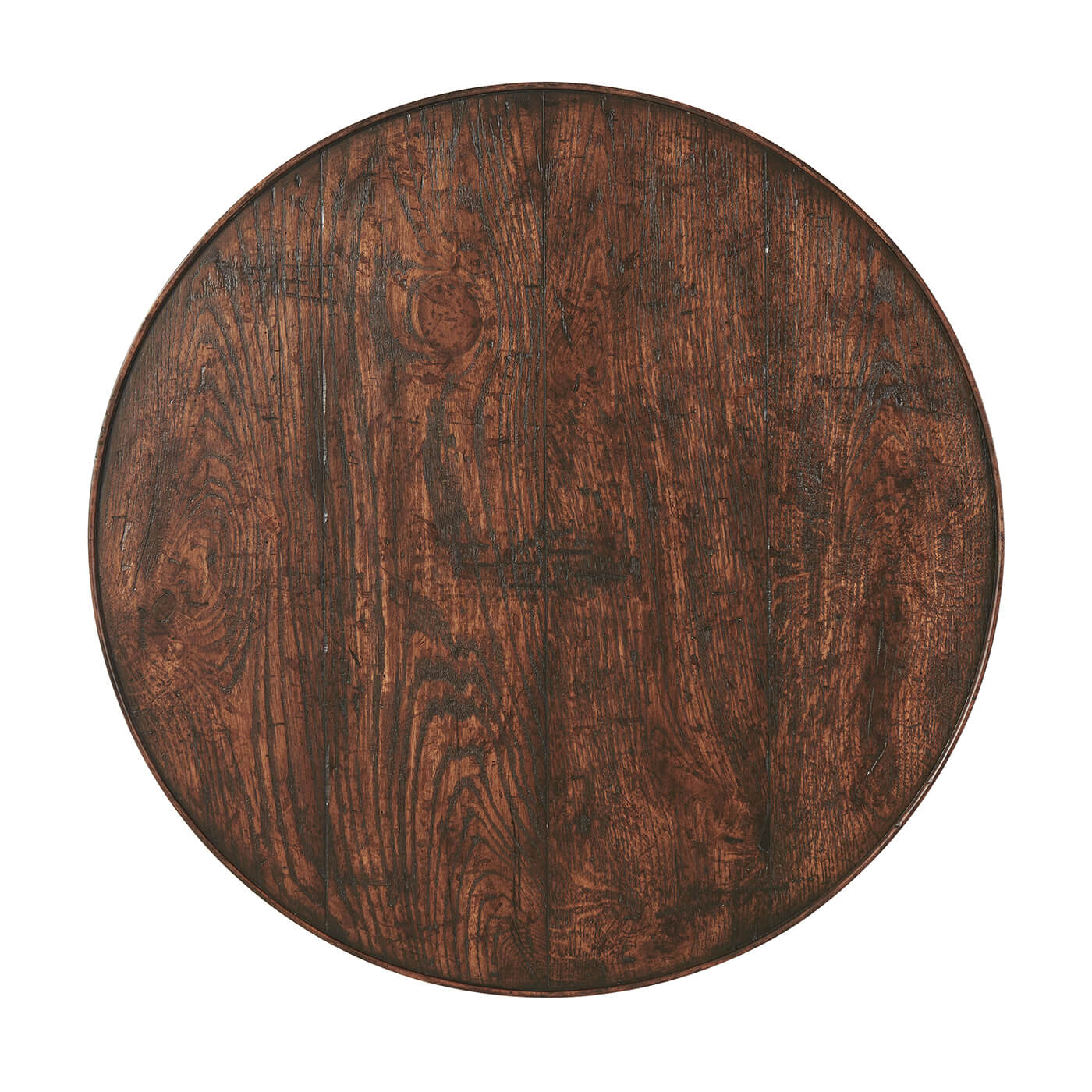 Top view of oak mahogany cricket table surface texture.