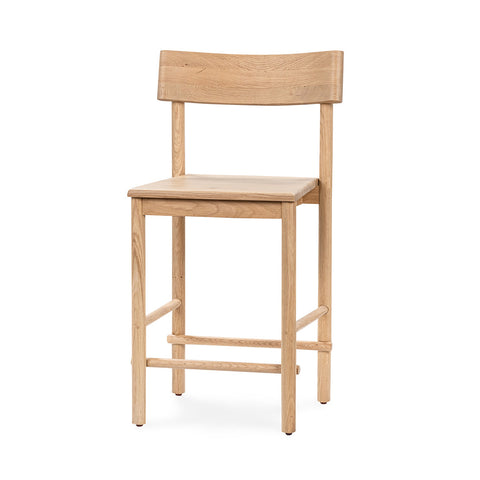 Oak Counter Stool with Open Back