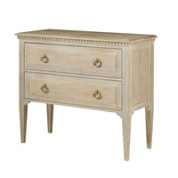 Oak Louis XVI chest of drawers front view.