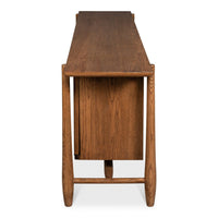 Side profile of Oak Mid Century Modern Credenza.