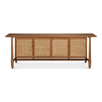 Front view of Oak Mid Century Modern Credenza.