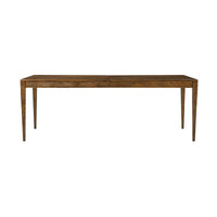 Oak dining table, direct front view.