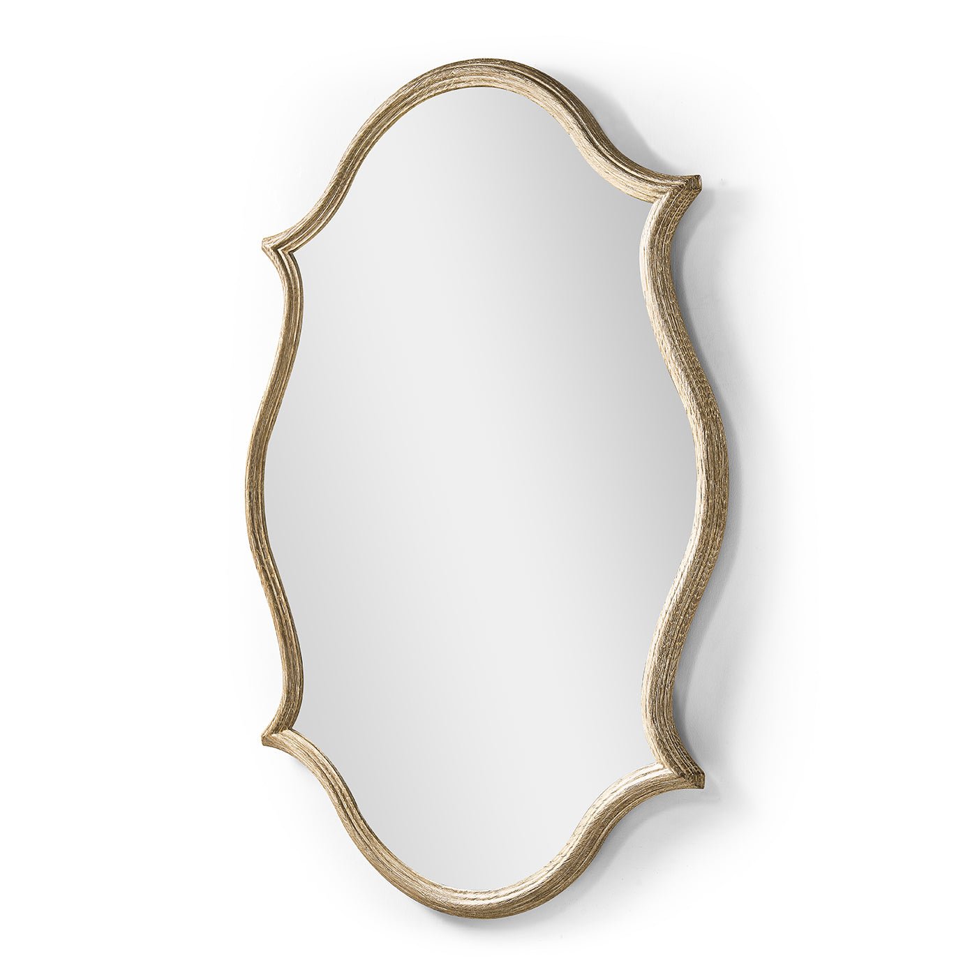 Side view of elegant oak Venetian mirror.