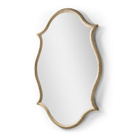 Side view of elegant oak Venetian mirror.