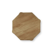 Top view of octagonal faux bamboo side table