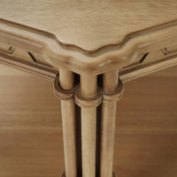 Side table top detail, focus on leg design