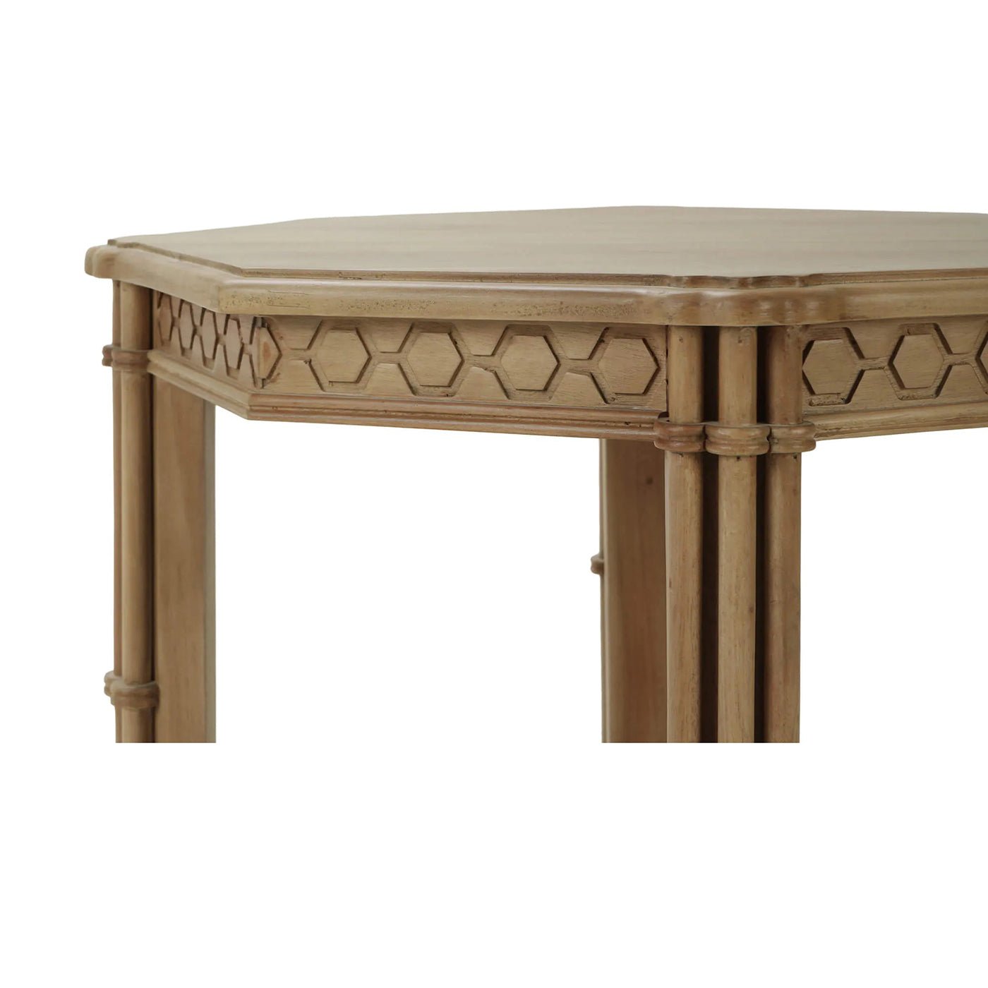 Close-up of side table's intricate detailing