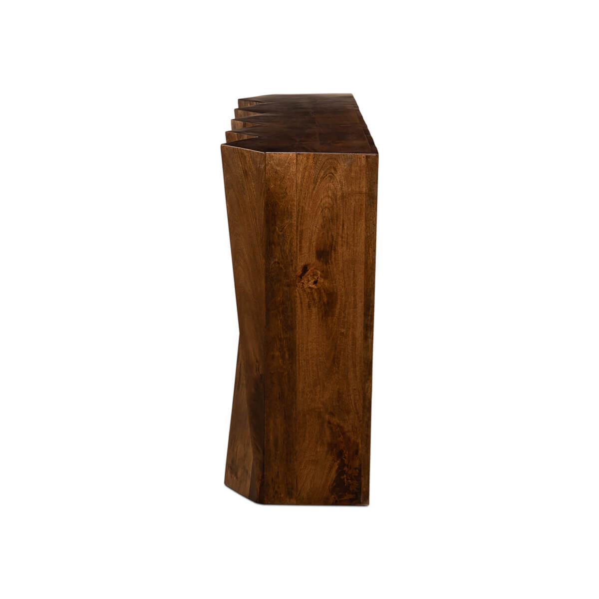 Side profile emphasizing the table's geometric structure.