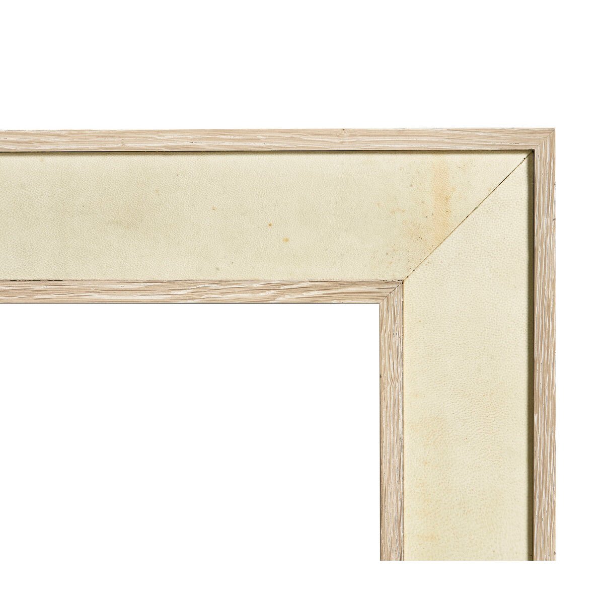 Corner of organic modern console table frame.