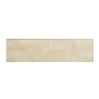 Top view of organic modern console table surface.