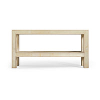 Side view of organic modern console table.