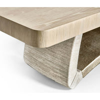Dining table corner with textured base, side detail.