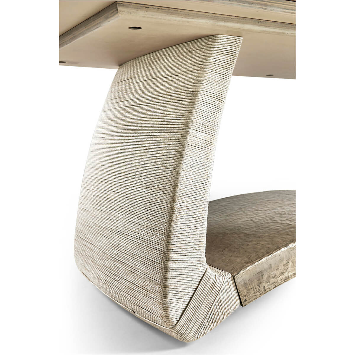 Close-up of dining table base texture, side view.