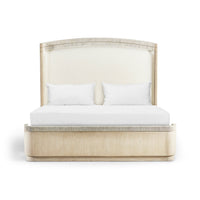 Organic Danish cord bed, head-on view.