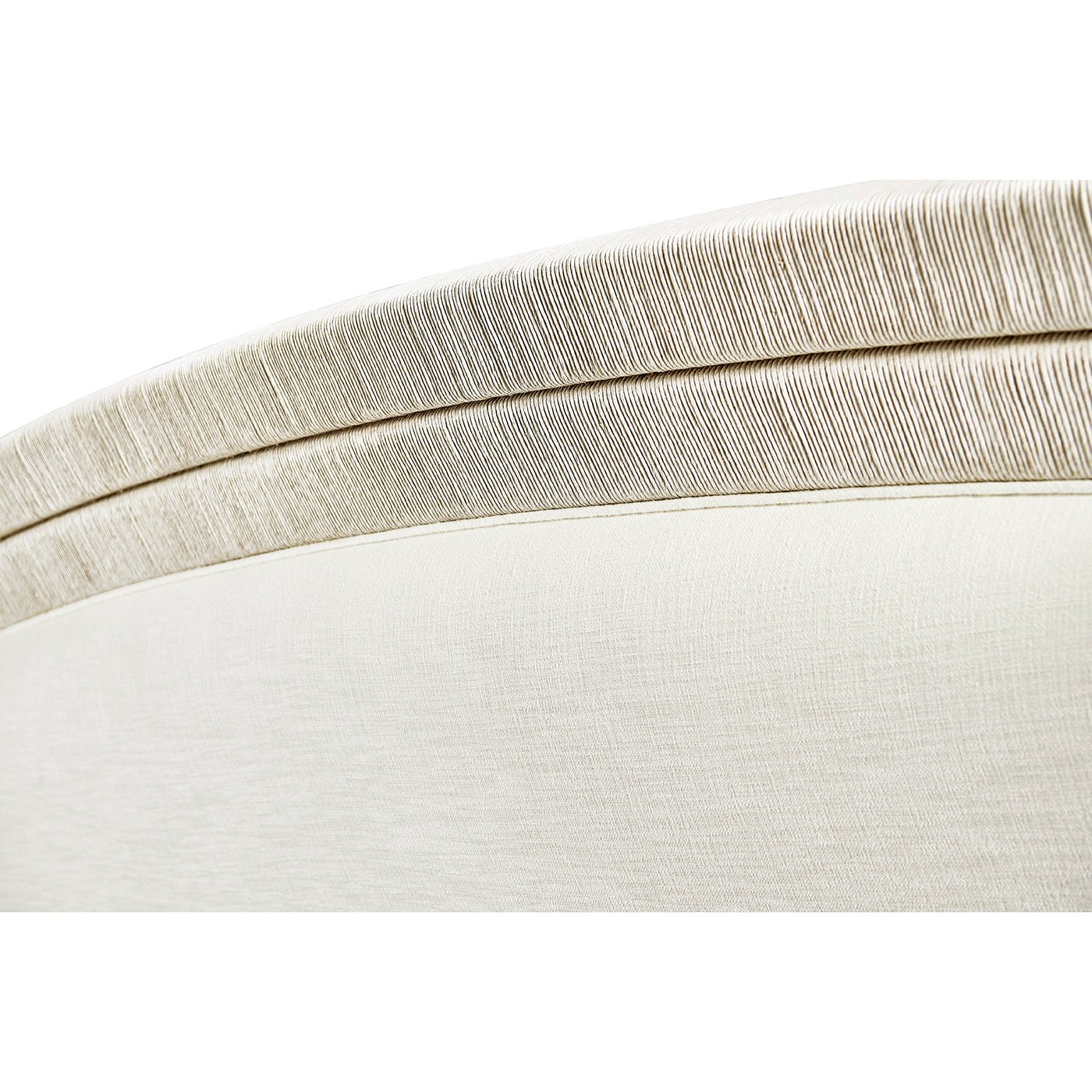 Upper curvature of Danish cord bed headboard.