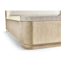 Corner finish of organic Danish cord bed base.