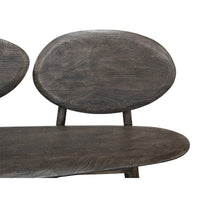 Close-up of organic wood bench backrest texture.