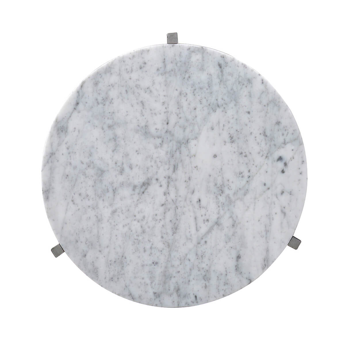 Top view of marble top side table.