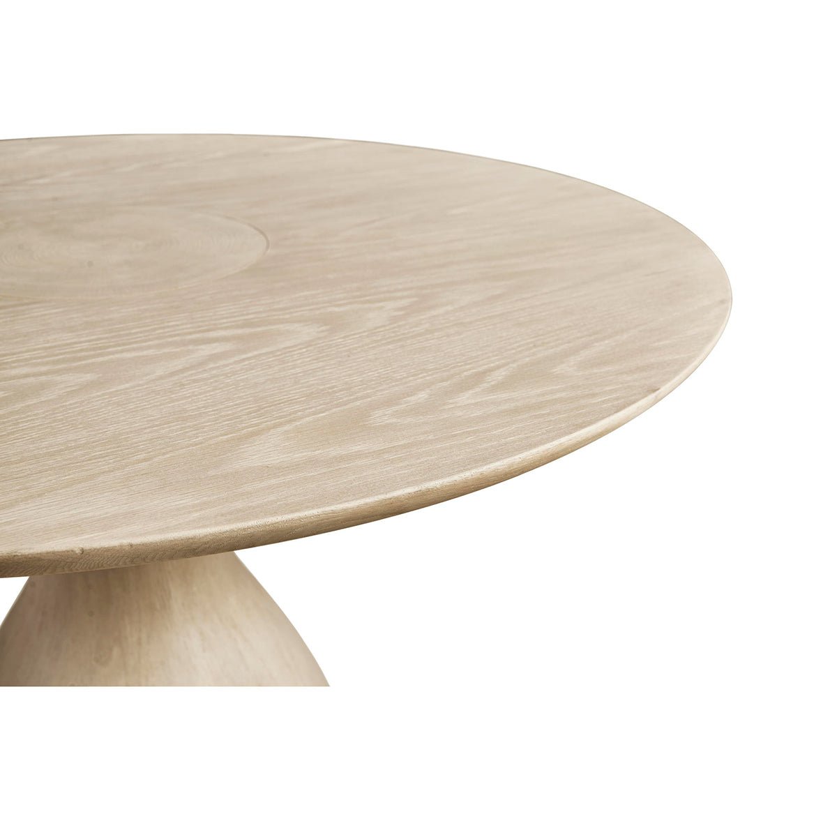 Edge detail of oak dining table top.