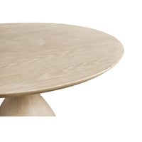 Edge detail of oak dining table top.