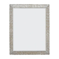 Silver gilt mirror with textured border, front view.