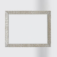Horizontal silver gilt mirror, ruffled detailing.
