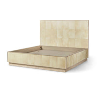 Organic modern king bed frame without mattress or bedding