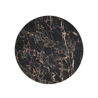 Top view of black stone accent table surface.
