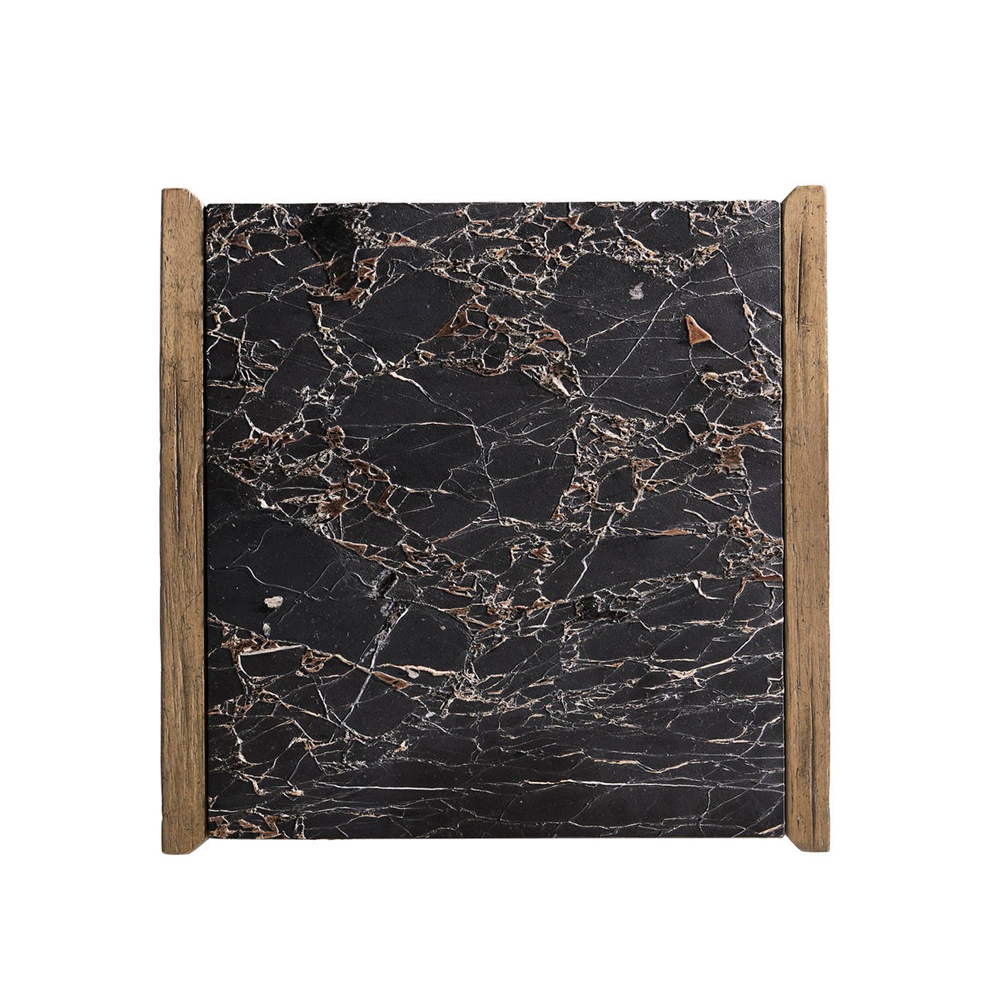 Top view of organic stone surface on side table.