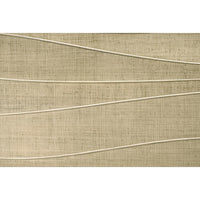 Close-up of woven pattern on organic modern king bed.