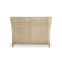 Back view of organic modern woven king bed.