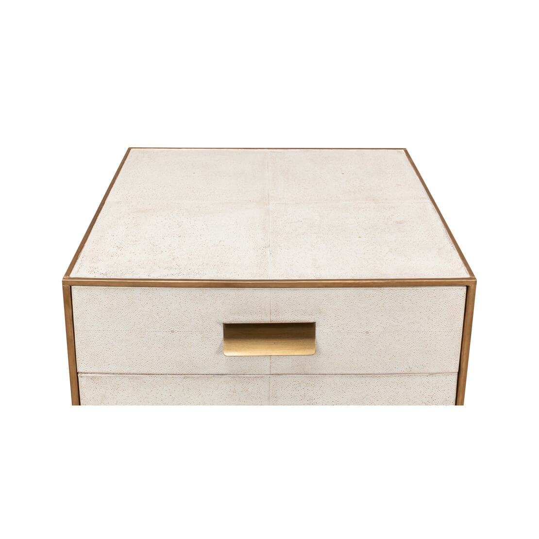 Close-up of modern end table top surface.