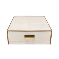 Close-up of modern end table top surface.
