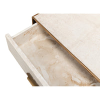 Interior view of modern end table drawer.