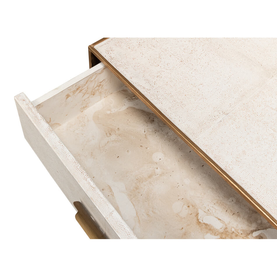 Interior view of modern end table drawer.