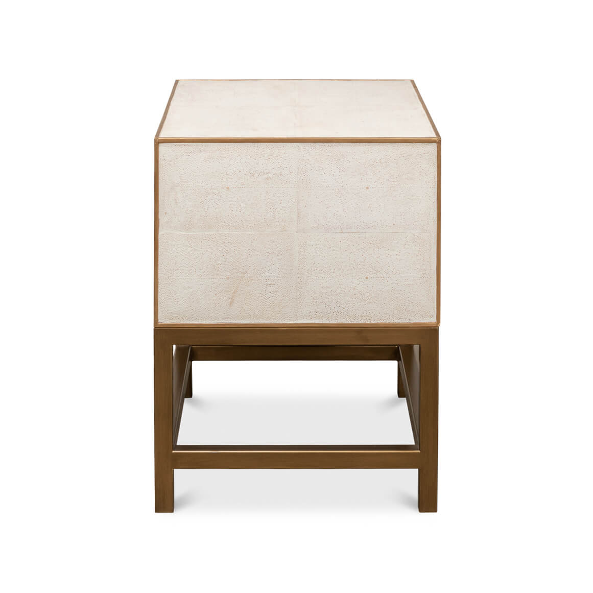 Side view of modern end table structure.