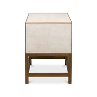 Side view of modern end table structure.
