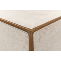 Close-up of modern end table corner design.