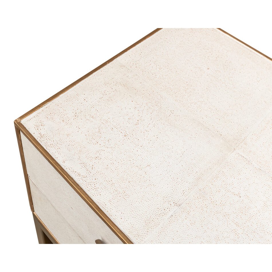 Close-up of modern end table textured detail.
