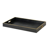 Ottoman Tray in Charcoal with a Brass Rim