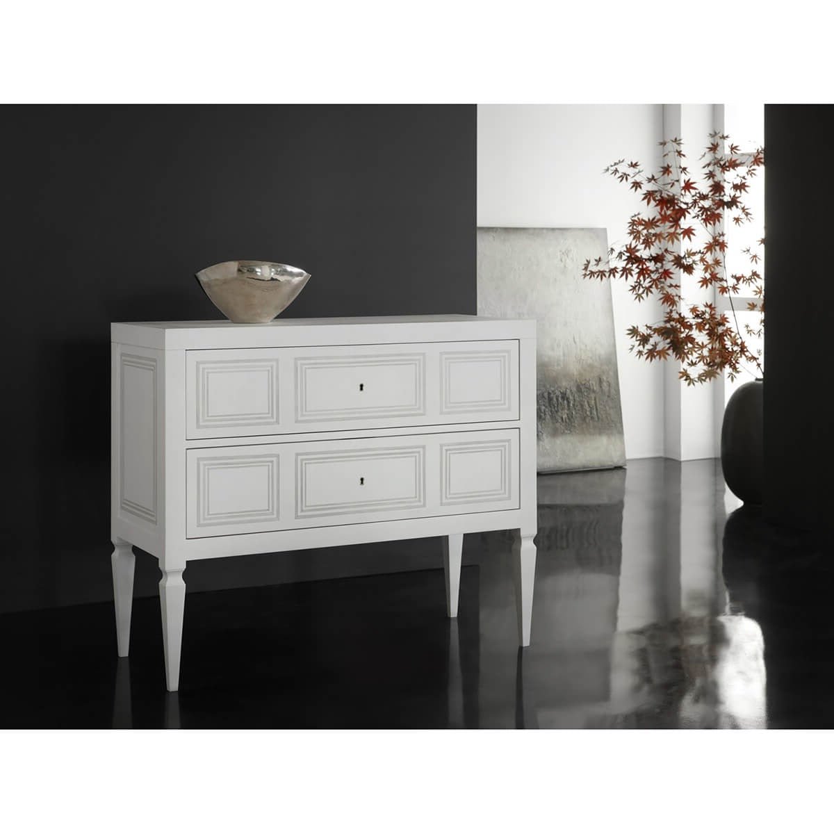Italian Neo Classic chest placed in elegant modern room.