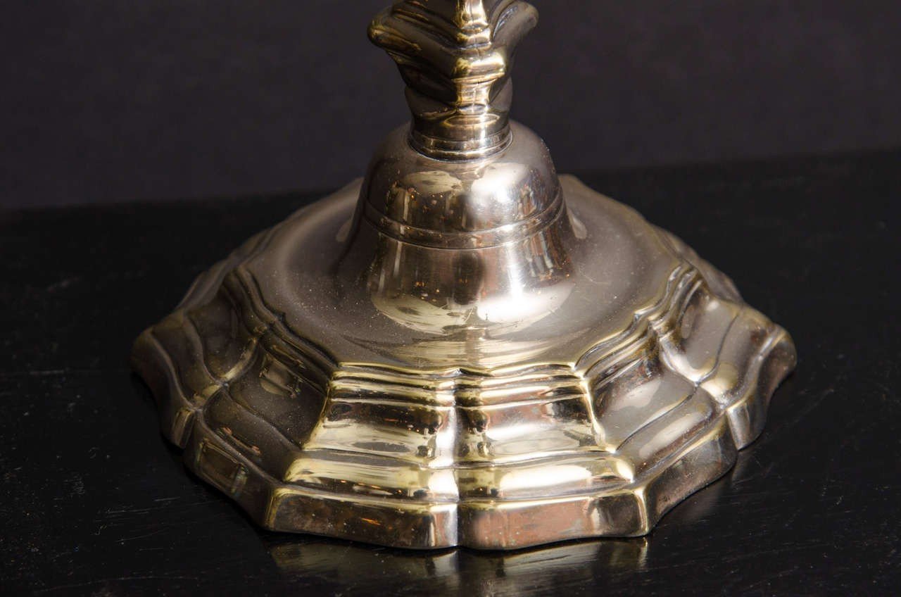 Close-up of candlestick base detail, Louis XIV style.