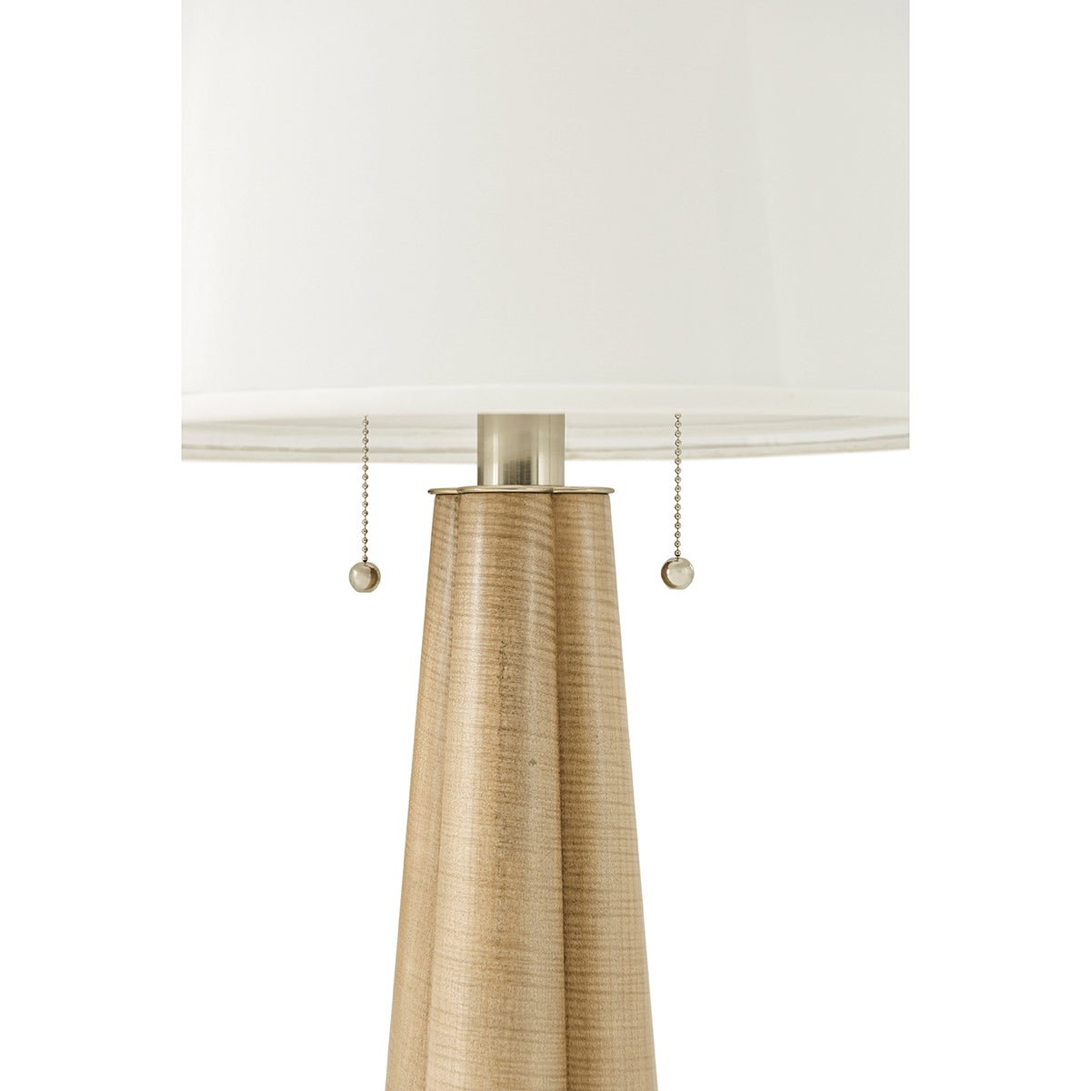 Close-up of lamp base and shade details.