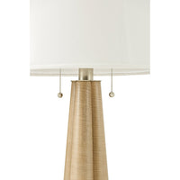 Close-up of lamp base and shade details.