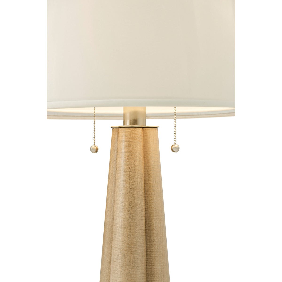 Side view of lamp base with pull chains.