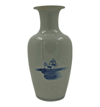 Back view of Chinese porcelain vase with floral design.