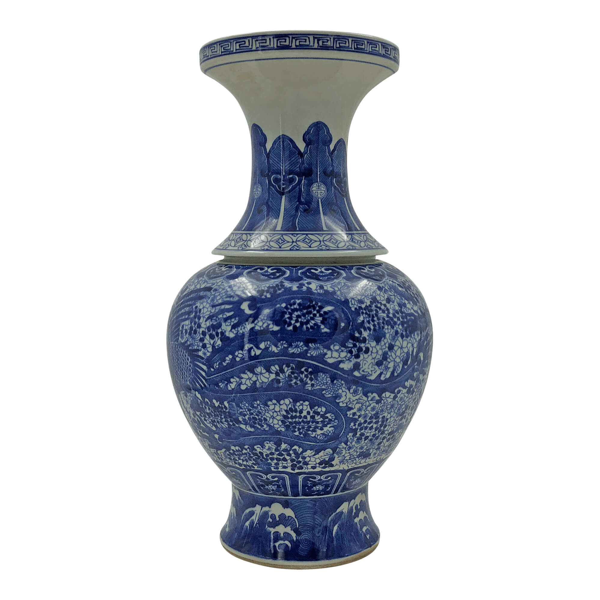 Chinese porcelain vase back view intricate dragon pattern